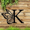 1pc Exquisite Butterfly Shaped Monogram Metal Wall Art Sign Material