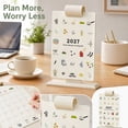 thumbnail image 3 of Standing Desk Calendar with Flip Clip Holder, 2026- 2027 Monthly Planner with US Holidays Daily Note & Home Planning Function, 3 of 5