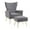 Grey, variant on RONSHIN Accent Chair With Ottoman Set Of 2, Velvet Button Armchair With Backrest, Modern Upholstered Sofa Chair With Metal Legs For Living Room Bedroom Office