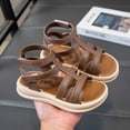 thumbnail image 2 of Xfvqtps Kids Boys Girls Gladiator Sandals Open Toe Hook and Loop Straps Thick Soft Sole Flats Summer Shoes, 2 of 8