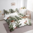 thumbnail image 3 of Feelyou Kawaii Winter Deer Bedding Comforter Set 7pcs for Kids, Christmas Leaf Plant Queen Bedding Sets, Cartoon Jungle Animal Reversible Queen Sheet Sets, Ultra Soft Bedroom Decor, 3 of 7