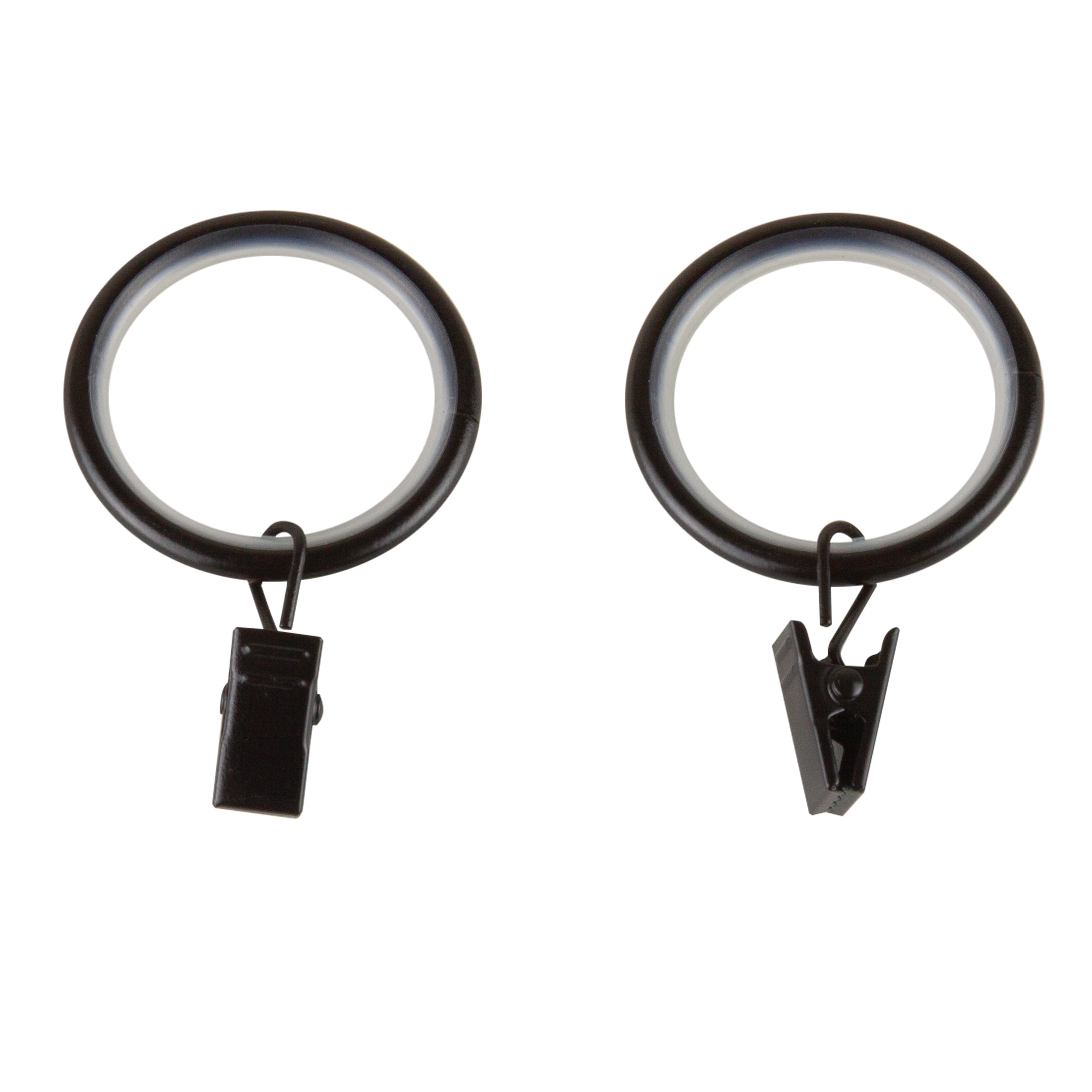 1.25" Black Curtain Rings, by PlusCasa (10 Pack)