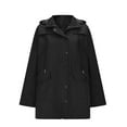 thumbnail image 5 of Guieoi Jackets for Women Winter Rainproof Jacket for Women's Fashion Solid Color Button Long Sleeve Collar Top Black Black*Friday/Cyber*Monday Clearance, 5 of 7