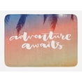 thumbnail image 1 of Adventure Bath Mat, Artistic Interpretation of Motivational Pictures Adventure Awaits Message Print, Non-Slip Plush Mat Bathroom Kitchen Laundry Room Decor, 29.5 X 17.5 Inches, Salmon White, Ambesonne, 1 of 2