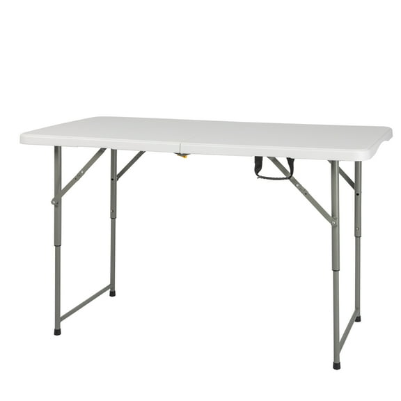 BaytoCare 4 ft Folding Table, Plastic Folding Table for Picnic, Camping, White