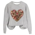 thumbnail image 2 of Baqcunre Crewneck Sweatshirts Love Heart Print Sweater Crew Neck Shirt Pullover Sweatshirt(Grey S-XXL),Womens Sweatshirt Womens Tops Valentine'S Day Shirts For Women, 2 of 4