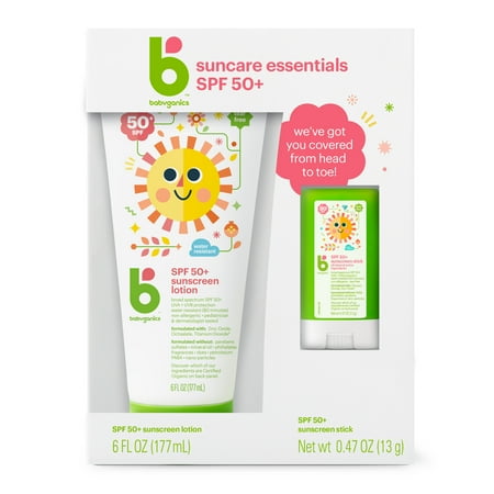 Babyganics 50 SPF Sunscreen Lotion and Stick Combo, 6oz, .47oz