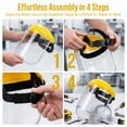 thumbnail image 4 of BlinkLLX 2 Pcs Safety Face Shield Mask Full Impact Clear Face Mask with Crown for Grinding Cutting Weed Whacking Construction (Yellow,Clear), 4 of 6