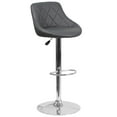 thumbnail image 1 of Contemporary Gray Vinyl Bucket Seat Adjustable Height Barstool with Chrome Base, 1 of 9