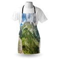 thumbnail image 4 of Evergreen Apron, Panoramic View of Hills Forest Trees Rural Landscape Picturesque Photograph, Unisex Kitchen Bib with Adjustable Neck for Cooking Gardening, Adult Size, Multicolor, by Ambesonne, 4 of 4