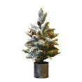 thumbnail image 1 of Flocking artificial Christmas tree, desktop cedar Christmas tree, indoor Christmas decorations, 1 of 5