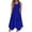 Blue, variant on Horkkom Sleeveless Dress for Women Summer Solid Color Midi Dresses V Neck Pleated A Line Dresses Green M