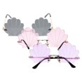 thumbnail image 3 of Seashell Frame Sunglasses Photo Props Outdoor Activities Smoothed Shell Eyewear 3Pcs, 3 of 5