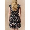 thumbnail image 2 of Natasha Floral Print Short Dress Self Belt Pockets Ruffle Trim, 2 of 4