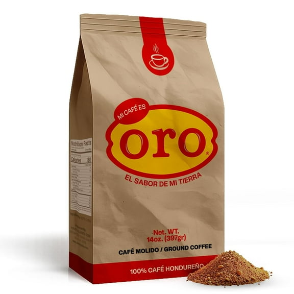 Mi Café es ORO Honduran Ground Coffee Dark Roast – 14 oz Bag | Exotic Flavor & Smooth Aroma | 1-Pack