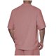 thumbnail image 5 of Playera Elvqul Caballero Algodón Lino Playa Rojo Manga Corta Liso Cuello Redondo Abotonada, 5 of 8