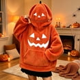 thumbnail image 7 of AHMOMEI Halloween Hoodies 3D Pumpkin Full Zip Mask Fuzzy Unisex Pumpkin Hoodie with 3D Hood & Large Kangaroo Pocket Soft Orange Sweatshirt for Halloween Party Daily Wear XL, 7 of 7