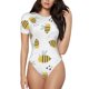 thumbnail image 1 of Fotbe Bee Body de Mujer con Cuello Redondo y Mangas Cortas, Sin Mangas Ajustado, Suave, Cómodo y Básico-Large, 1 of 7