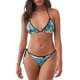 thumbnail image 1 of KLL Ensemble Bikini Imprimé Tortue de Mer Aquarelle pour Femmes, Ensemble Bikini Deux Pièces à Cordon avec Bas Aguichant Maillot de Bain, 1 of 6
