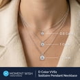 thumbnail image 5 of MomentWish 1 Carat Round Cut Moissanite Solitaire Pendant Necklace 925 Sterling Silver Christmas Anniversaries Jewelry Gift for Women, 5 of 10