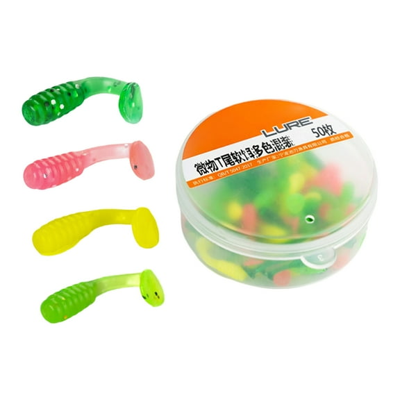 50Pcs 1.5cm Paddle Tail Swimbaits Soft Fishing Lures for Trout Artificial Baits Fishing Lure Swim Baits Multiple Color