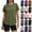 Army Green, variant on UDAUDU Women Workout Tops Quick Dry UPF 50+ Yoga Shirts Short Sleeve Athletic Tops with Side Slits Running Gym Tee Top Loose Fit Tops Dark Gray M