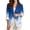 Blue and White - Christmas Tree, variant on LedBack Christmas Blazer Slim Fit Blazers for Women Snowflake Checkered Print Suit Jacket with Pocket Linen-Style Blazer Jacket for Party