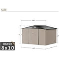 thumbnail image 4 of Metal Outdoor Storage Shed 9.7' x 7.6', Outdoor Metal Shed for Tool, Garden, Bike, Brown, 4 of 7