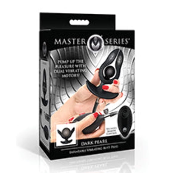 Master Series Dark Pearl Fesse Gonflable Vibrante avec Télécommande - Noir