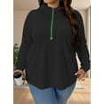 thumbnail image 3 of NISVIYA Women Plus Size Trendy Oversized Zip Up Hoodie - Casual Long Sleeve Cute Sweatshirt, 3 of 5