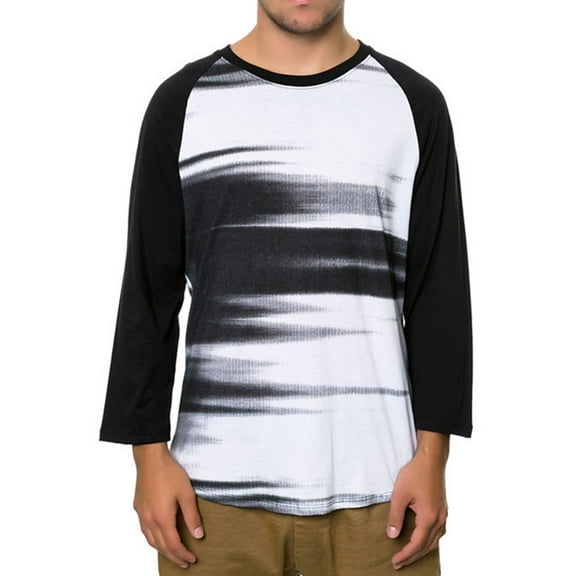 Ezekiel Mens The Blurred Lines Raglan Graphic T-Shirt, White, Medium