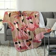 thumbnail image 3 of 1pc Soft And Cozy Flamingo Pattern Shawl Blanket - Perfect Gift For Friends And Family - Multipurpose All-Season Flannel Blanket For Bed, Sofa, Office, Travel, Camping And Picnic, 3 of 10
