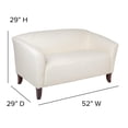 thumbnail image 4 of Scranton & Co Modern LeatherSoft Sloping Arms Loveseat in White, 4 of 7