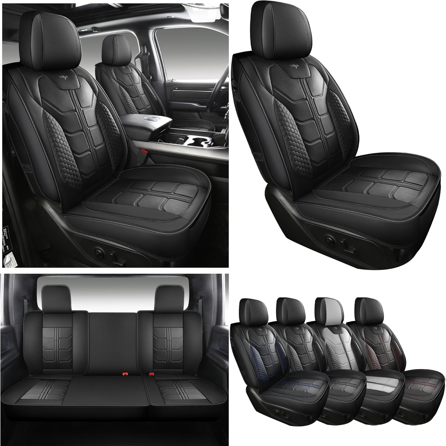 LINGVIDO Chevy Silverado Seat Covers - Custom Fit for GMC Sierra, Pickup Truck Seat Cover for 07-25 1500 2500HD 3500HD, Regular Cab, Double Cab, Crew Cab, LT, LZT, RST, Trail Boss