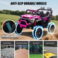 thumbnail image 3 of Xuanlur 24V Ride On Toys for Big Kids, Electric Off-Road UTV Truck with Remote Control, Kids Ride on Cars for Boys Girls, LED, Power Display, Efficiency Battery, 4X100 Motors, Music, Pink, 3 of 8