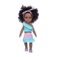 thumbnail image 3 of ESULOMP Black Baby Doll, 14 inch American African Black Girl Doll with Dress, Realistic Reborn Baby Doll for Kids Aged 2 3 4 5 6, Silicone Small Black Doll Toy with Curly Hair for Birthday, 3 of 6