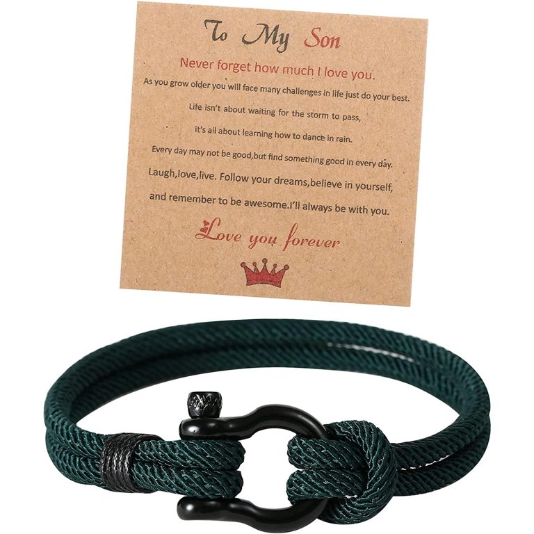 To My Son Bracelet Gift From Mom With Inspirational Love Quotes