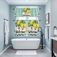 thumbnail image 3 of Summer Lemon Kitchen Curtains Sets for Windows 24 Inch Length, Spring Bees Turquoise Plaid Rod Pocket Window Treatments Tier Curtains and Valances Set for Bedroom/Bathroom, 3 of 8