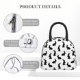 thumbnail image 4 of Rateoe Black Rabbit Pattern Lunch Bag Women, Lunch Box, Lunch Bag, Small Leakproof Lunch Tote Large Capacity Reusable Insulated Cooler Lunch Container, 4 of 6