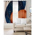 thumbnail image 2 of Navy Blue Burnt Orange Blackout Curtains 63 Inches Long for Bedroom, Boho Artwork Geometric Modern Thermal Insulated Room Darkening Black Out Window Curtain Panels Grommet Drapes for Living Room, 2 of 8