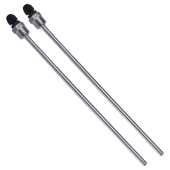 2Pcs Thermowell Immersions Sleeve Pocket 300mm Stainless Steel 1/2Inch Thread
