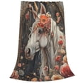 thumbnail image 2 of Sikiie Vintage Floral White Horse Ultra-Soft Micro flannel Blanket Luxury All Seasons Warm Blanket for Bedding Sofa and Travel (4 sizes)-40"x30", 2 of 7