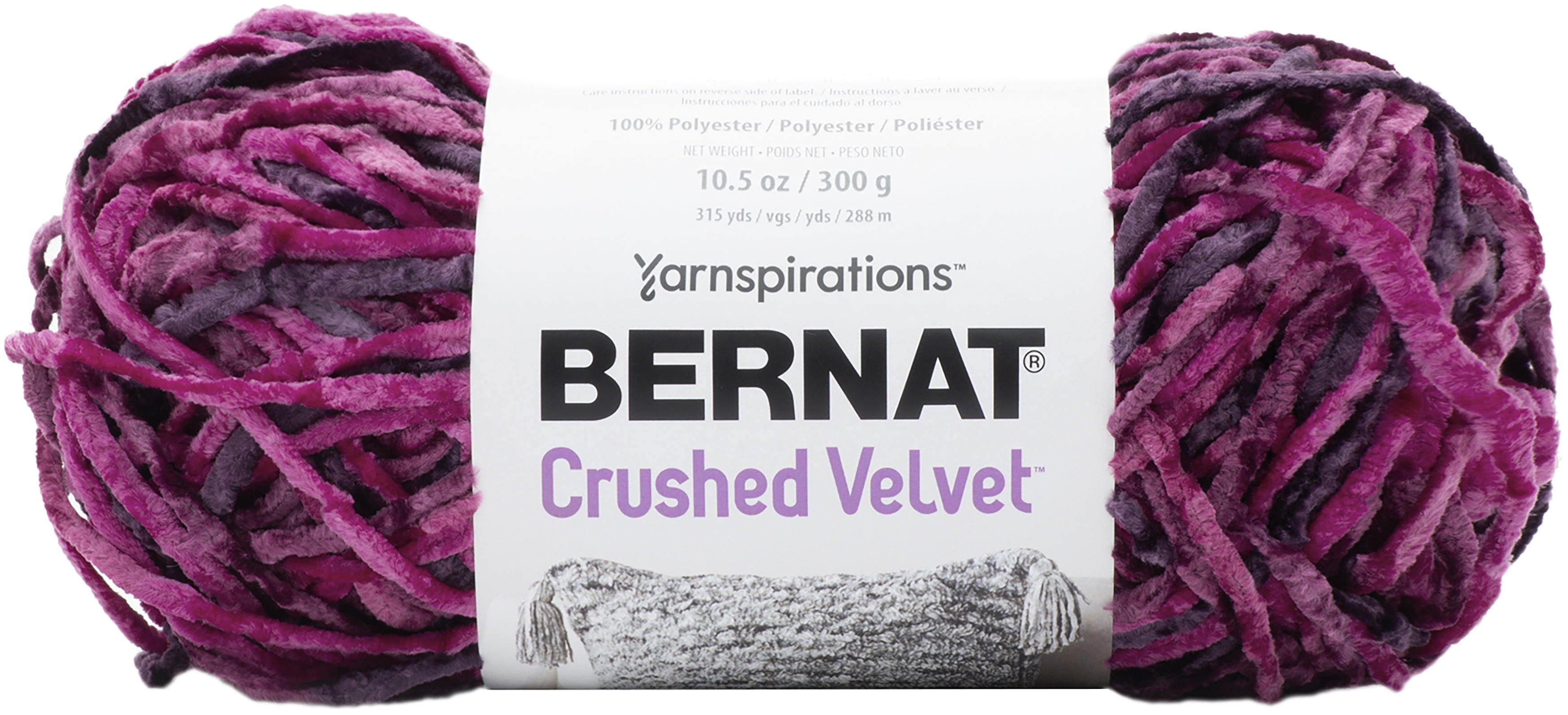 Bernat® Fil Écrasé Velvet™, Polyester #5 Volumineux, 10,5 Oz/300 G, 315 Yards Fil de velours doux multi-tonnes