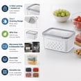 thumbnail image 3 of Fruit and Vegetable Storage Containers for Fridge, 3-in-1 Fresh Keeping Box with Lid and Colander, Multi-Size Produce Storage Bins for Kitchen Organization, 3 of 8