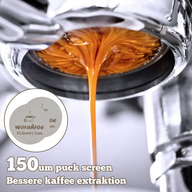 Cateissary 2 unids/set filtro de pantalla de alta precisión para Espressos filtro de pantalla Puck de amplia aplicación Juegos de servir café y té 53.5 mm, 1.7 mm, 150 um