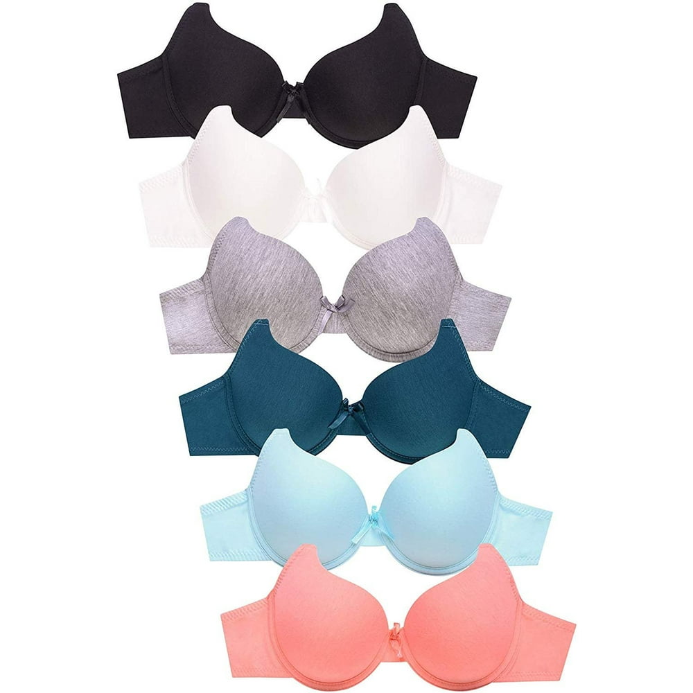 Mamia - Mamia Women's Basic Lace/Plain Lace Bras Pack of 6- Various Styles 36C, BR4235P2