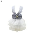 thumbnail image 2 of Flmtop Robe en Tulle à Rayures avec Nœud pour Chien, Vêtements d'Été pour Chiot 2, 2 of 9