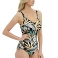 thumbnail image 3 of Fantasie Bamboo Grove V-Neck Underwire Adjustable Leg Swimsuit (501630),36GG,Jet, 3 of 5