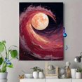 thumbnail image 4 of Abstract Red Wave And Moon Canvas Print Home Cafe Wall Art, 4 of 8