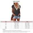 thumbnail image 2 of Blusa con cuello en V y manga de pétalo, manga corta, encaje, guipur, blusa de encaje, camisa para mujer, dama, niña, gris, M, 2 of 5